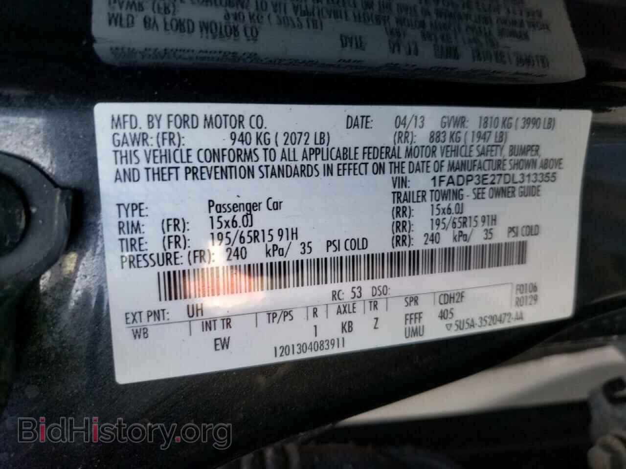 2013 FORD FOCUS - VIN: 1FADP3E27DL313355 - Фото 10