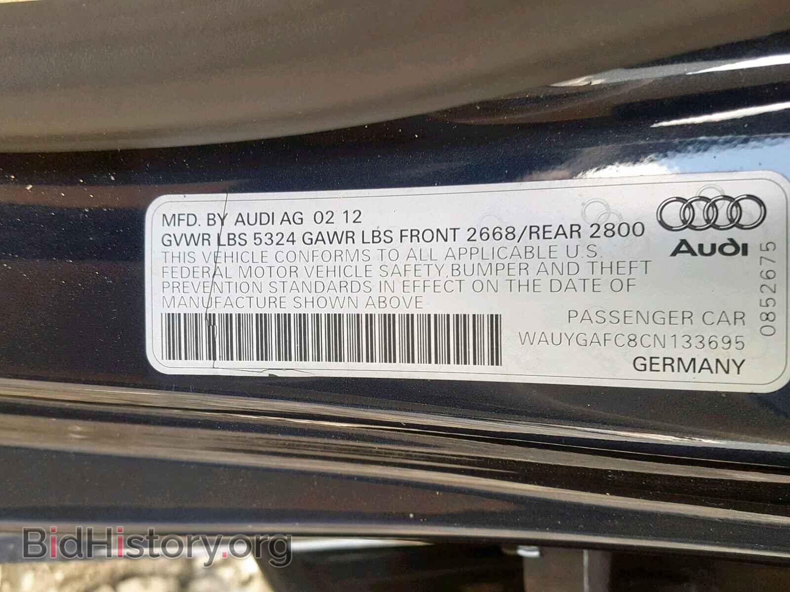 2012 AUDI A7 - VIN: WAUYGAFC8CN133695 - Photo 10