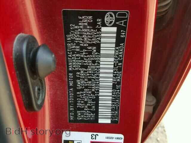 2012 TOYOTA COROLLA - VIN: 2T1BU4EE3CC873907 - Фото 10