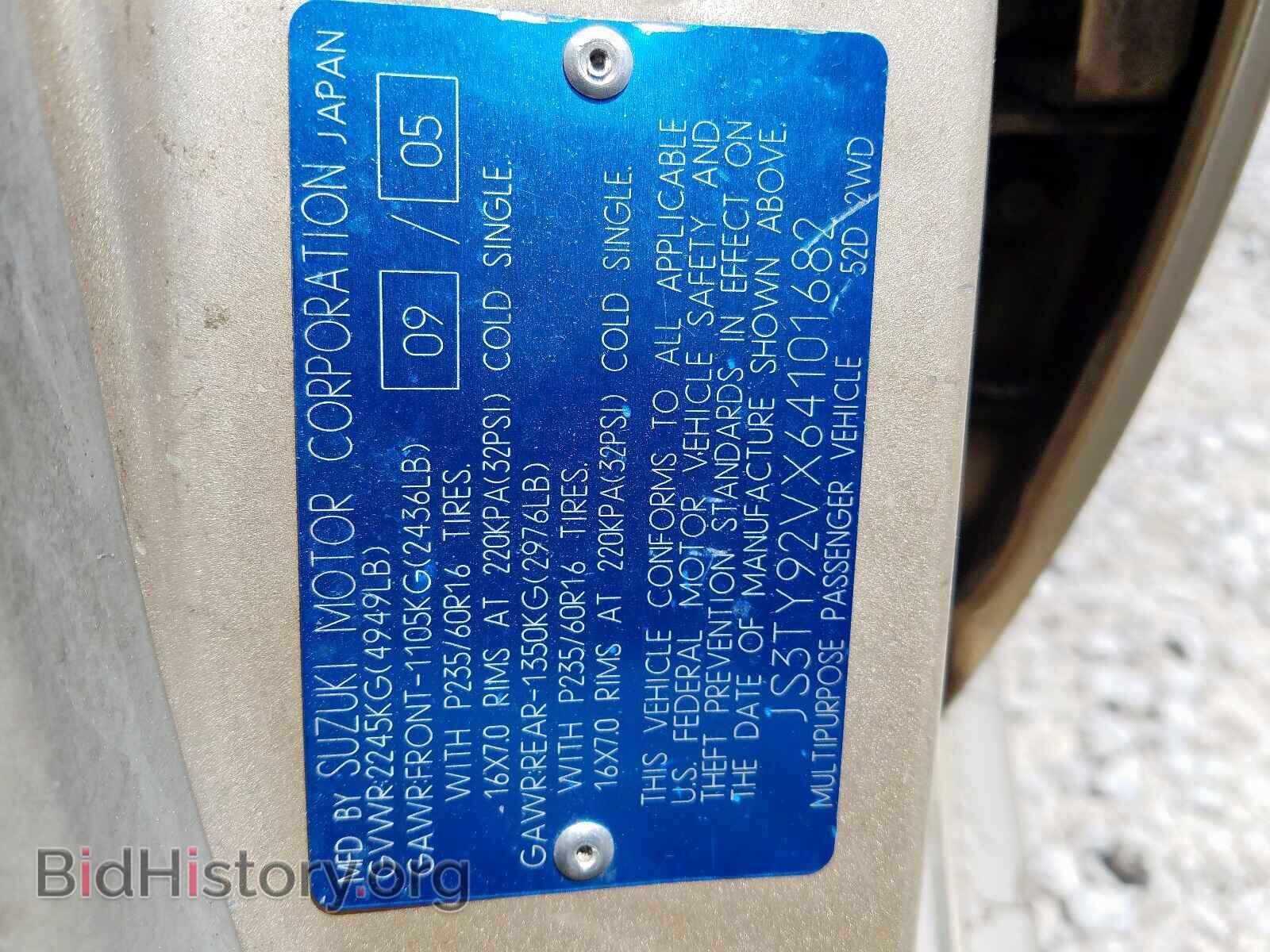 2006 SUZUKI XL7 - VIN: JS3TY92VX64101682 - Фото 10