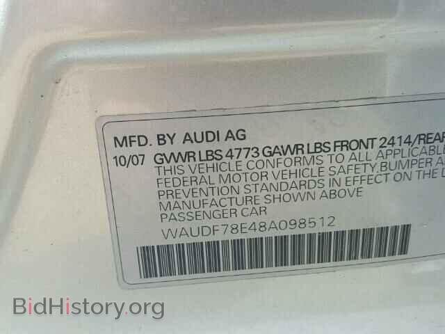 2008 AUDI A4 - VIN: WAUDF78E48A098512 - Фото 10
