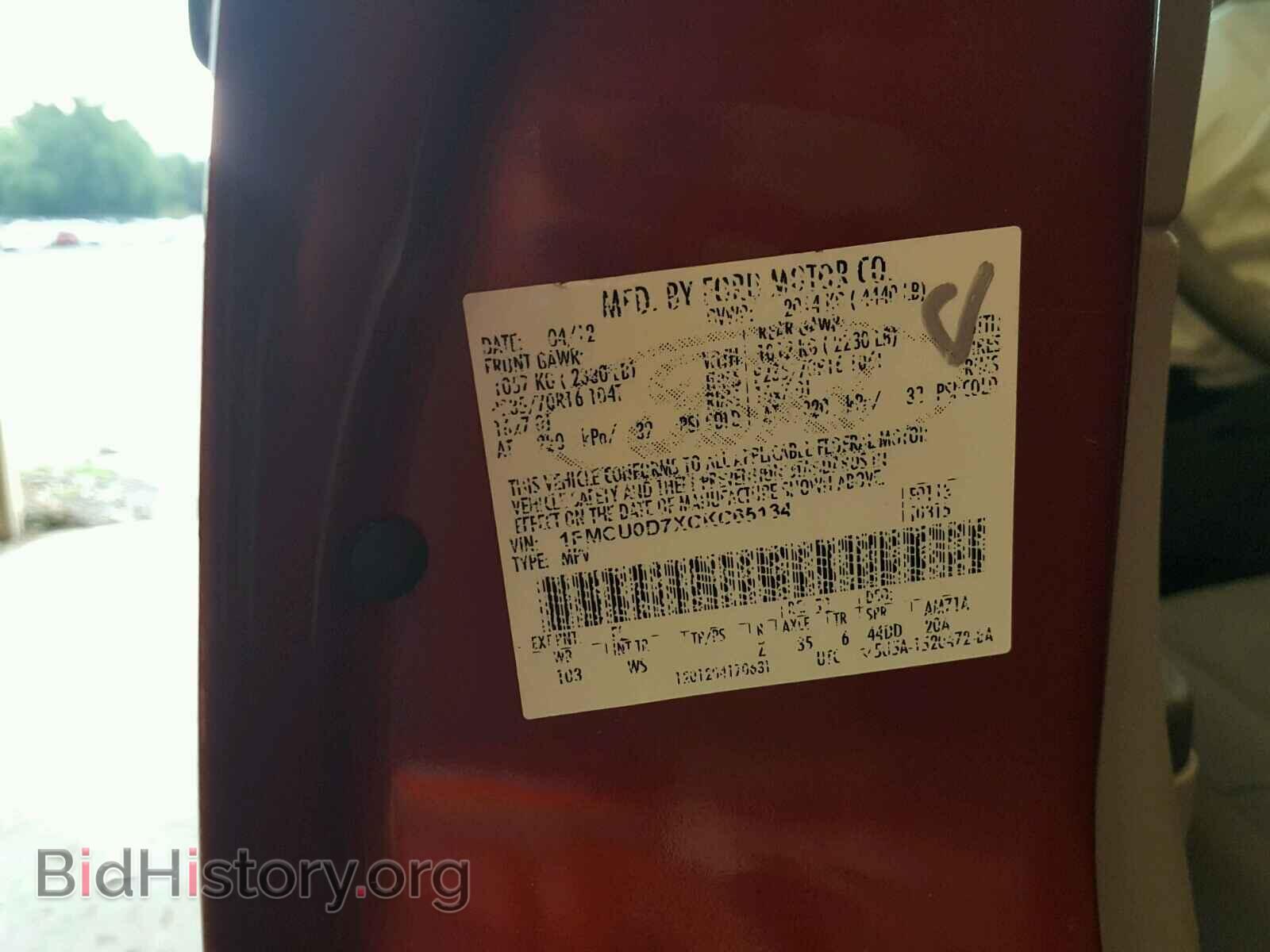 2012 FORD ESCAPE - VIN: 1FMCU0D7XCKC65134 - Photo 10
