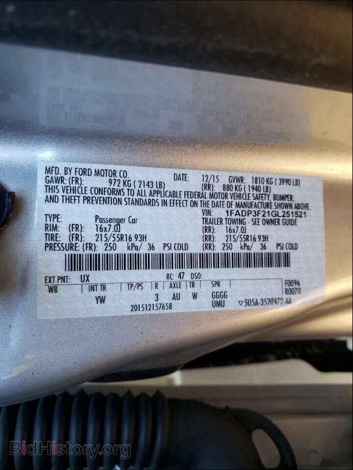2016 FORD FOCUS - VIN: 1FADP3F21GL251521 - Фото 10