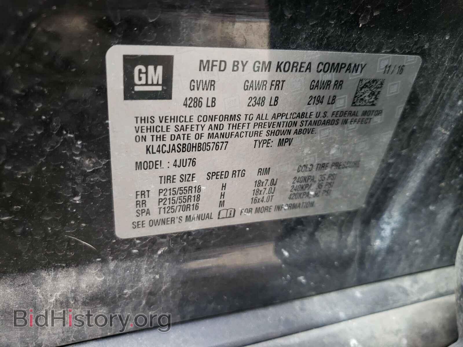 2017 BUICK ENCORE - VIN: KL4CJASB0HB057677 - Photo 10