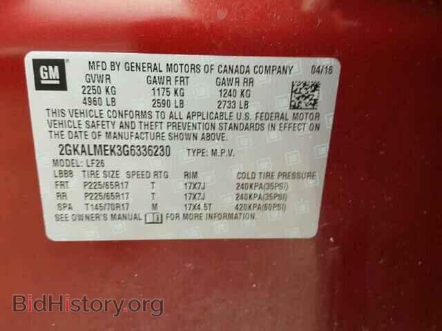 2016 GMC TERRAIN - VIN: 2GKALMEK3G6336230 - Photo 10