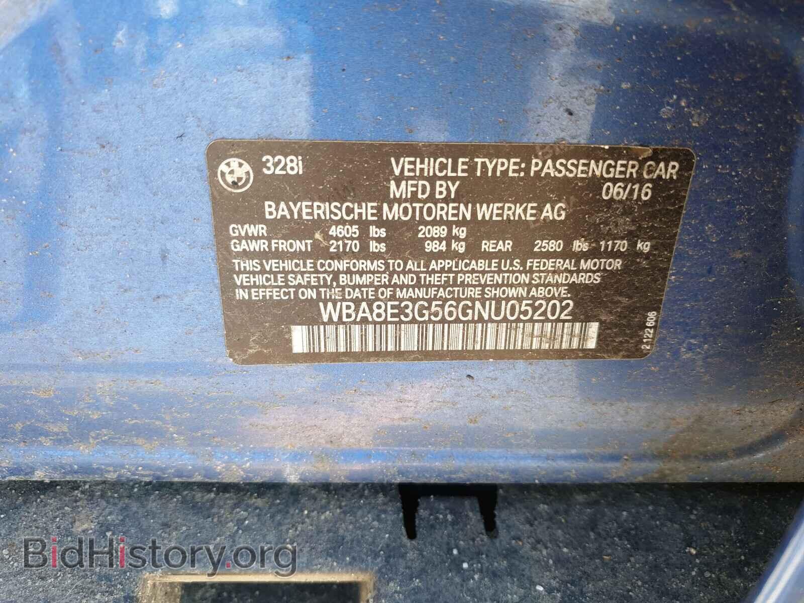 2016 BMW 3 SERIES - VIN: WBA8E3G56GNU05202 - Фото 10
