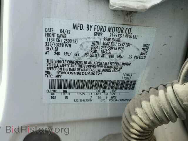 2013 FORD ESCAPE - VIN: 1FMCU9H98DUA00721 - Фото 10