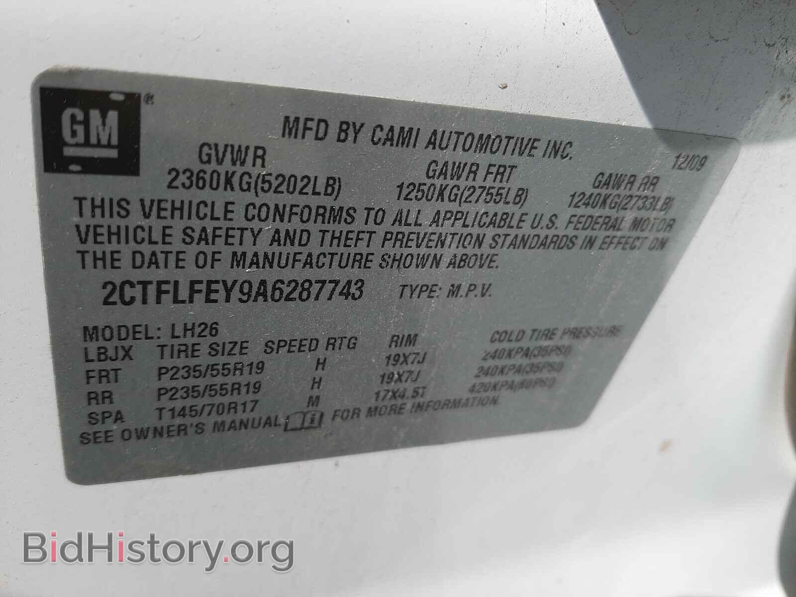 2010 GMC TERRAIN - VIN: 2CTFLFEY9A6287743 - Photo 10