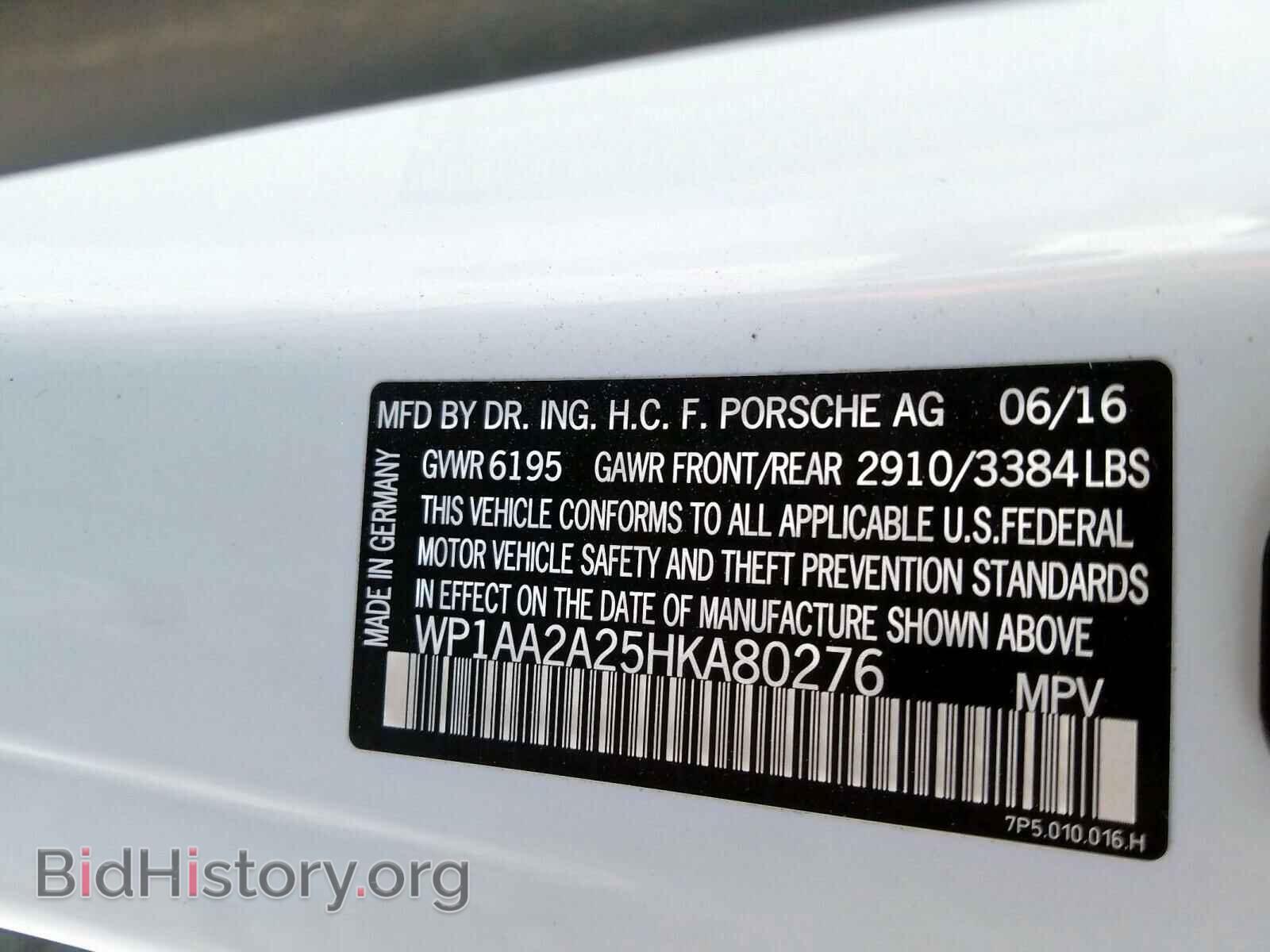 2017 PORSCHE CAYENNE - VIN: WP1AA2A25HKA80276 - Фото 10