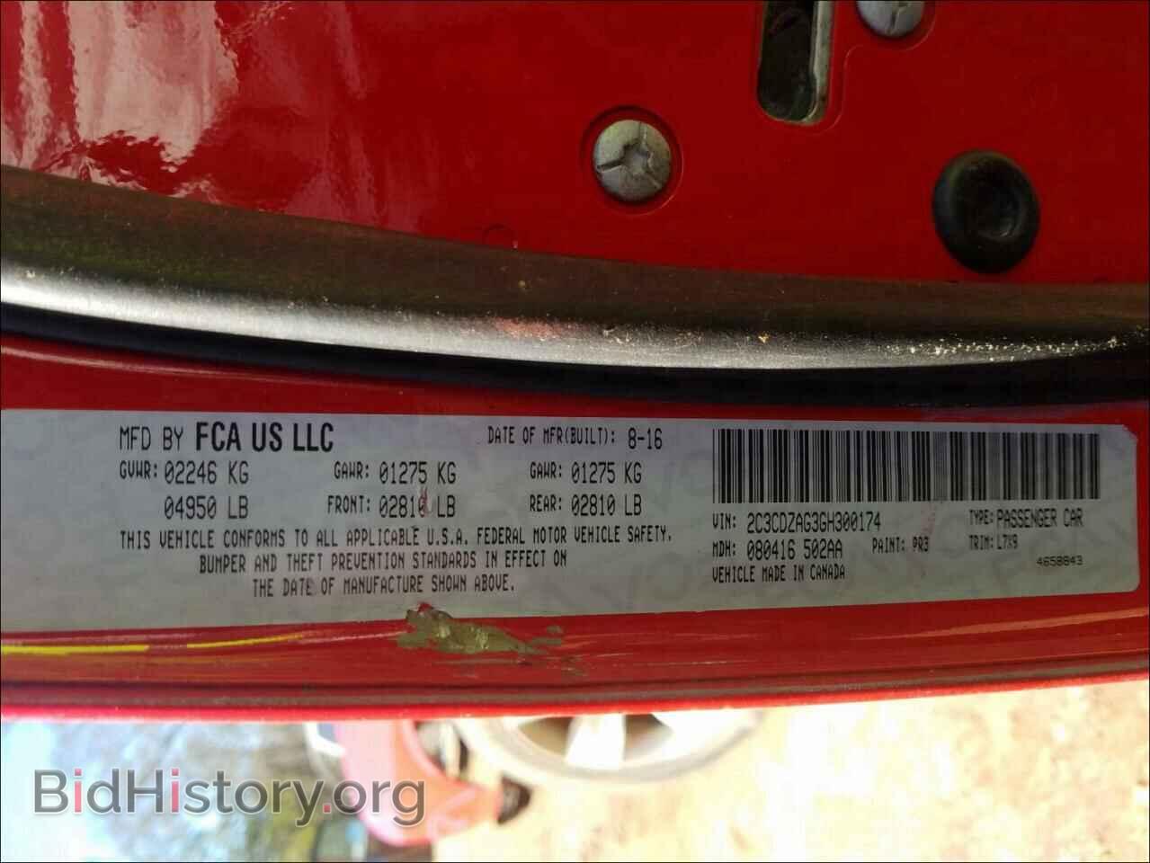 2016 DODGE CHALLENGER - VIN: 2C3CDZAG3GH300174 - Photo 10