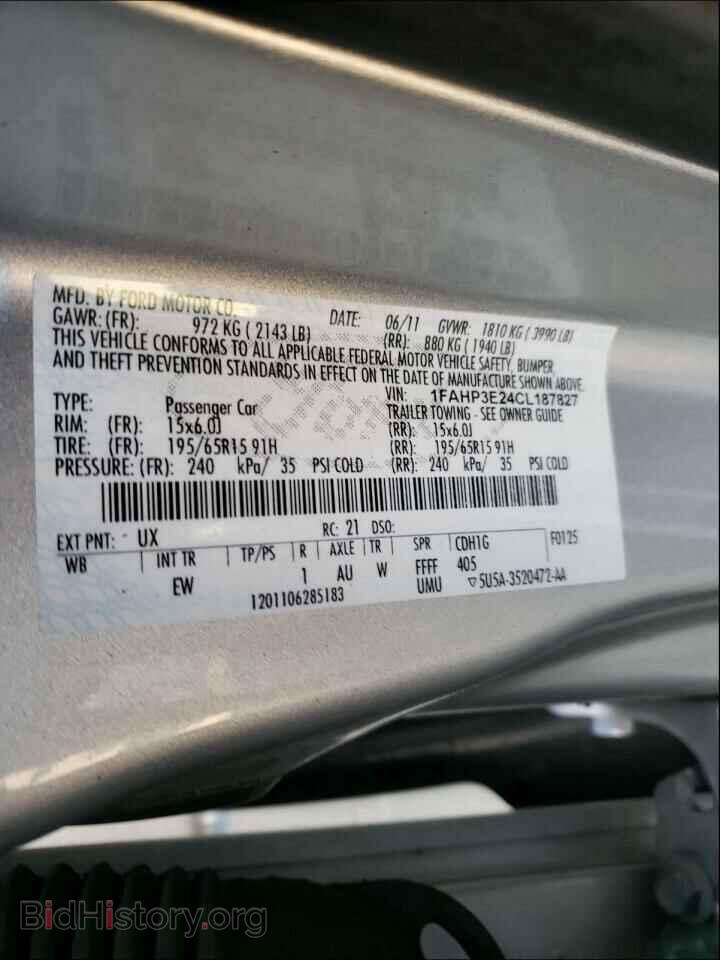 2012 FORD FOCUS - VIN: 1FAHP3E24CL187827 - Photo 10