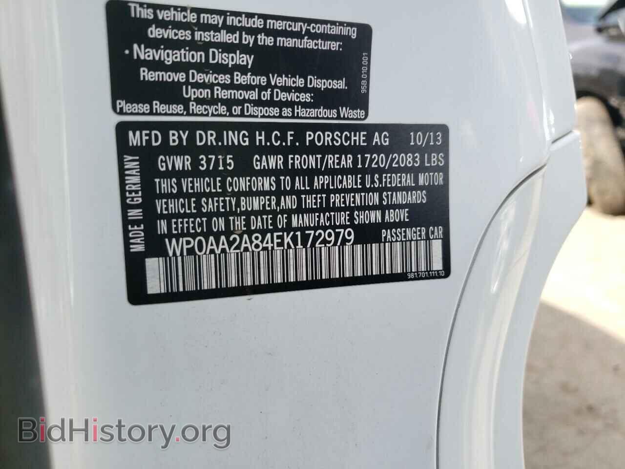 2014 PORSCHE CAYMAN - VIN: WP0AA2A84EK172979 - Фото 10