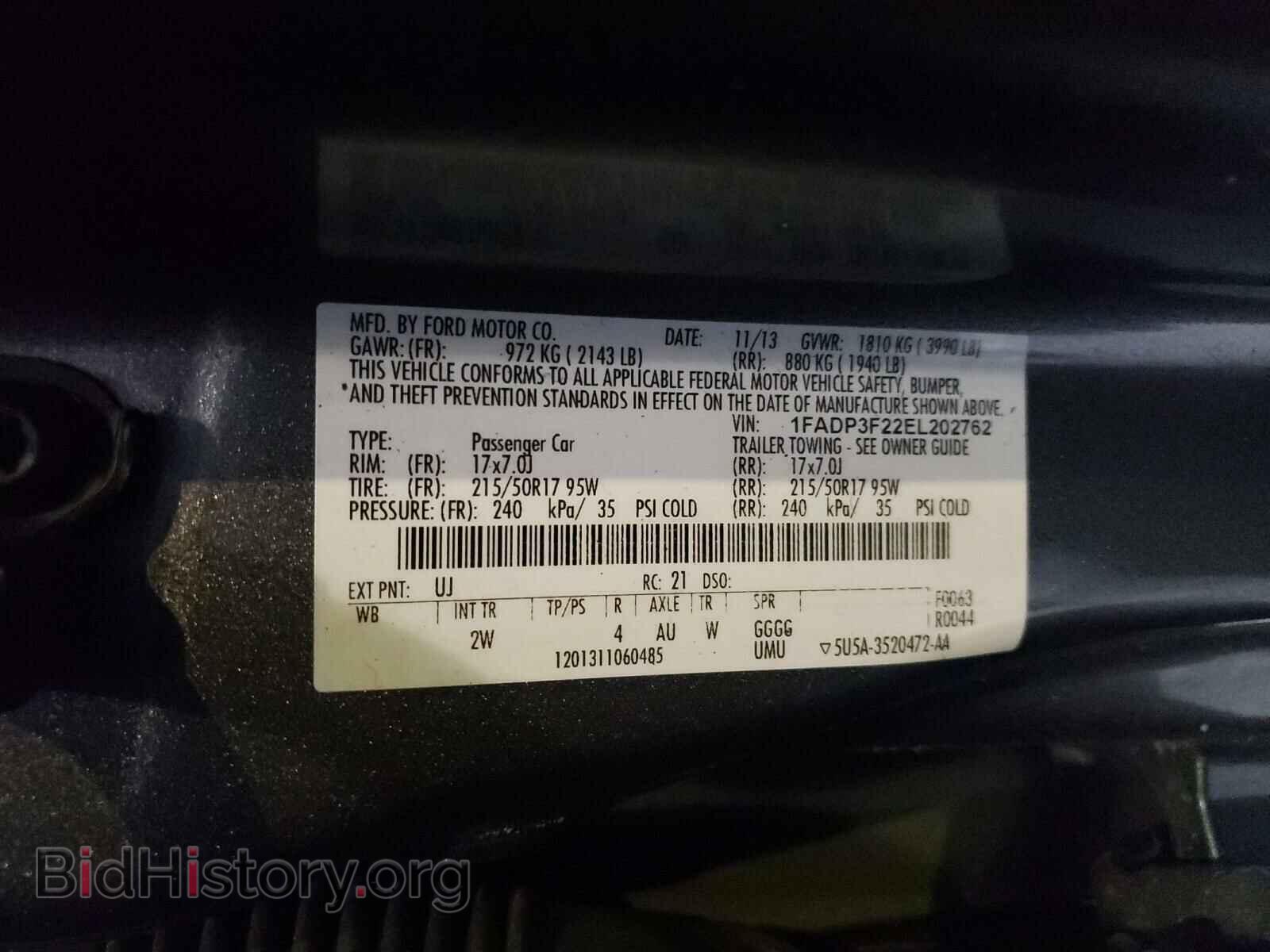 2014 FORD FOCUS - VIN: 1FADP3F22EL202762 - Photo 10