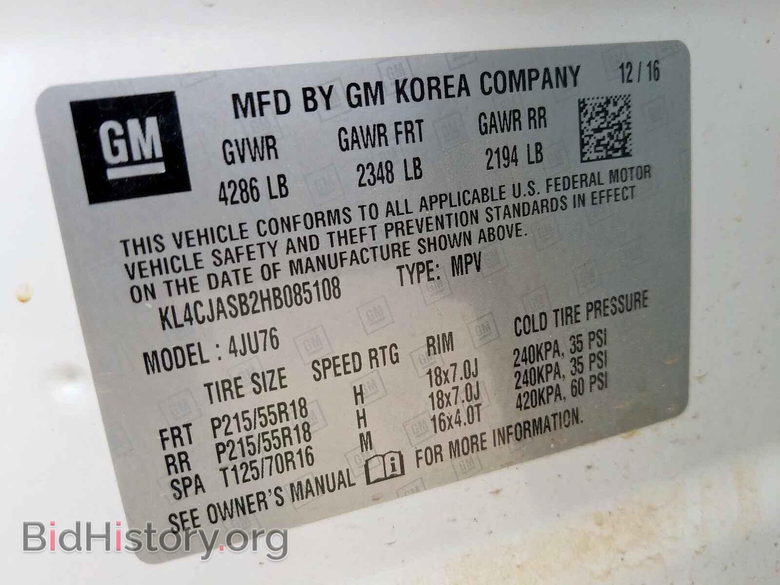 2017 BUICK ENCORE PRE - VIN: KL4CJASB2HB085108 - Photo 10