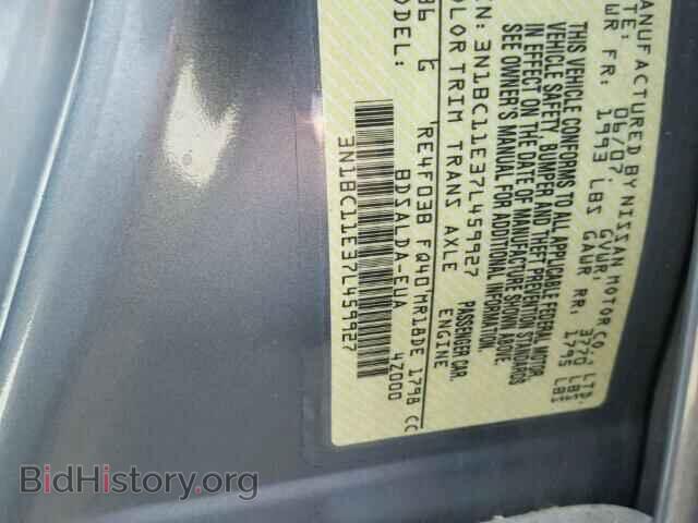 2007 NISSAN VERSA - VIN: 3N1BC11E37L459927 - Фото 10
