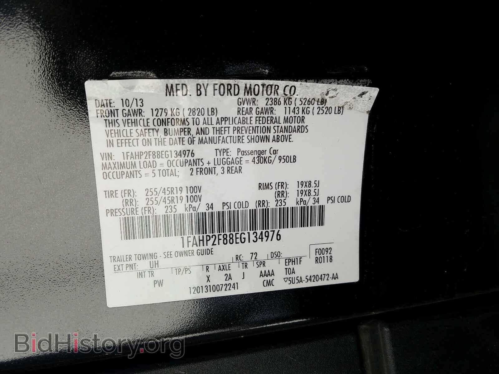 2014 FORD TAURUS - VIN: 1FAHP2F88EG134976 - Photo 10
