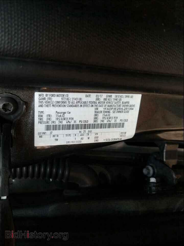 2017 FORD FOCUS - VIN: 1FADP3E25HL251394 - Фото 10
