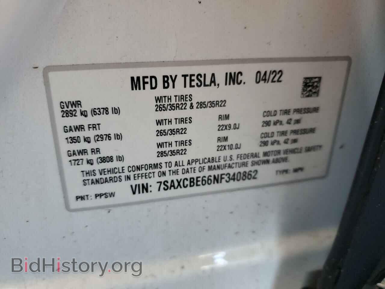 2022 TESLA MODEL X - VIN: 7SAXCBE66NF340862 - Фото 13