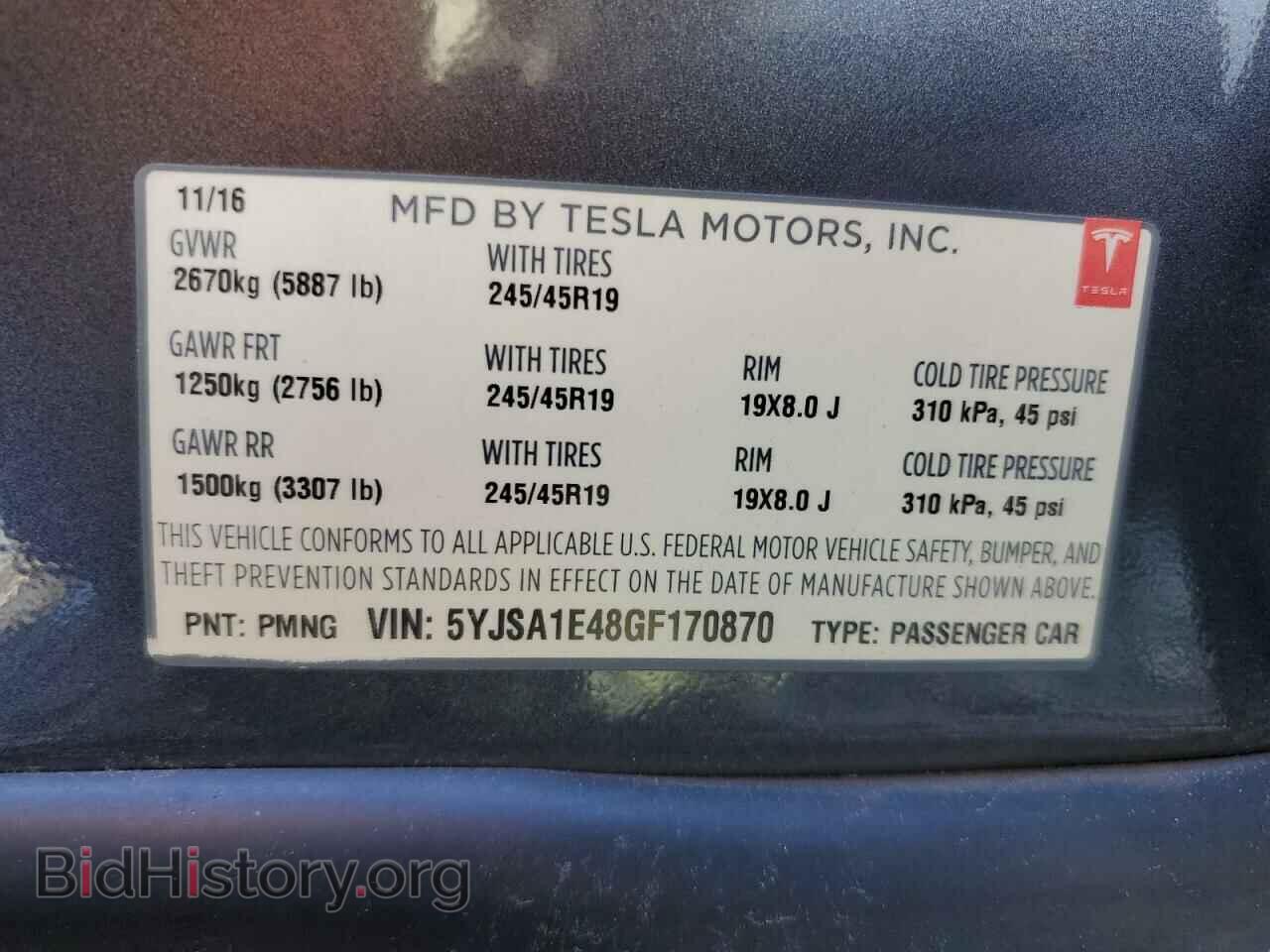 2016 TESLA MODEL S - VIN: 5YJSA1E48GF170870 - Photo 13