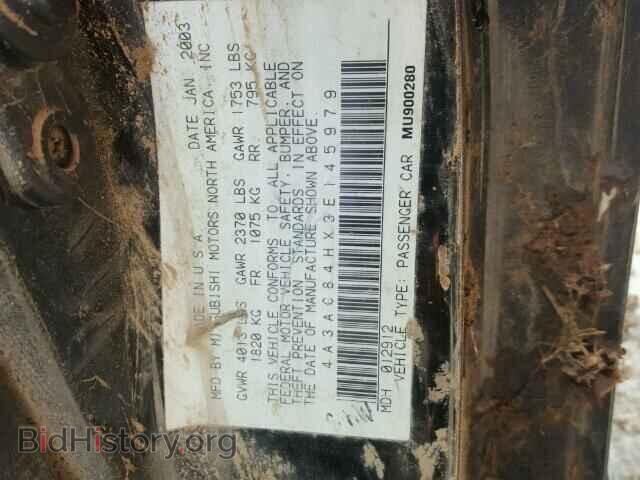 2003 MITSUBISHI ECLIPSE - VIN: 4A3AC84HX3E145979 - Photo 10