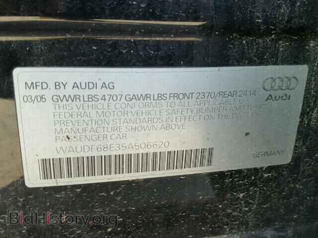 2005 AUDI A4 - VIN: WAUDF68E35A506620 - Фото 10