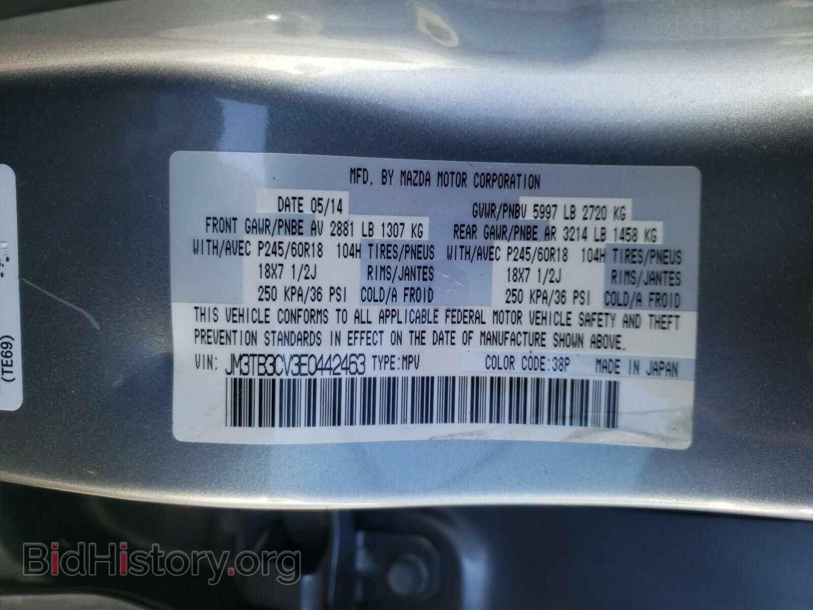 2014 MAZDA CX-9 - VIN: JM3TB3CV3E0442463 - Фото 10