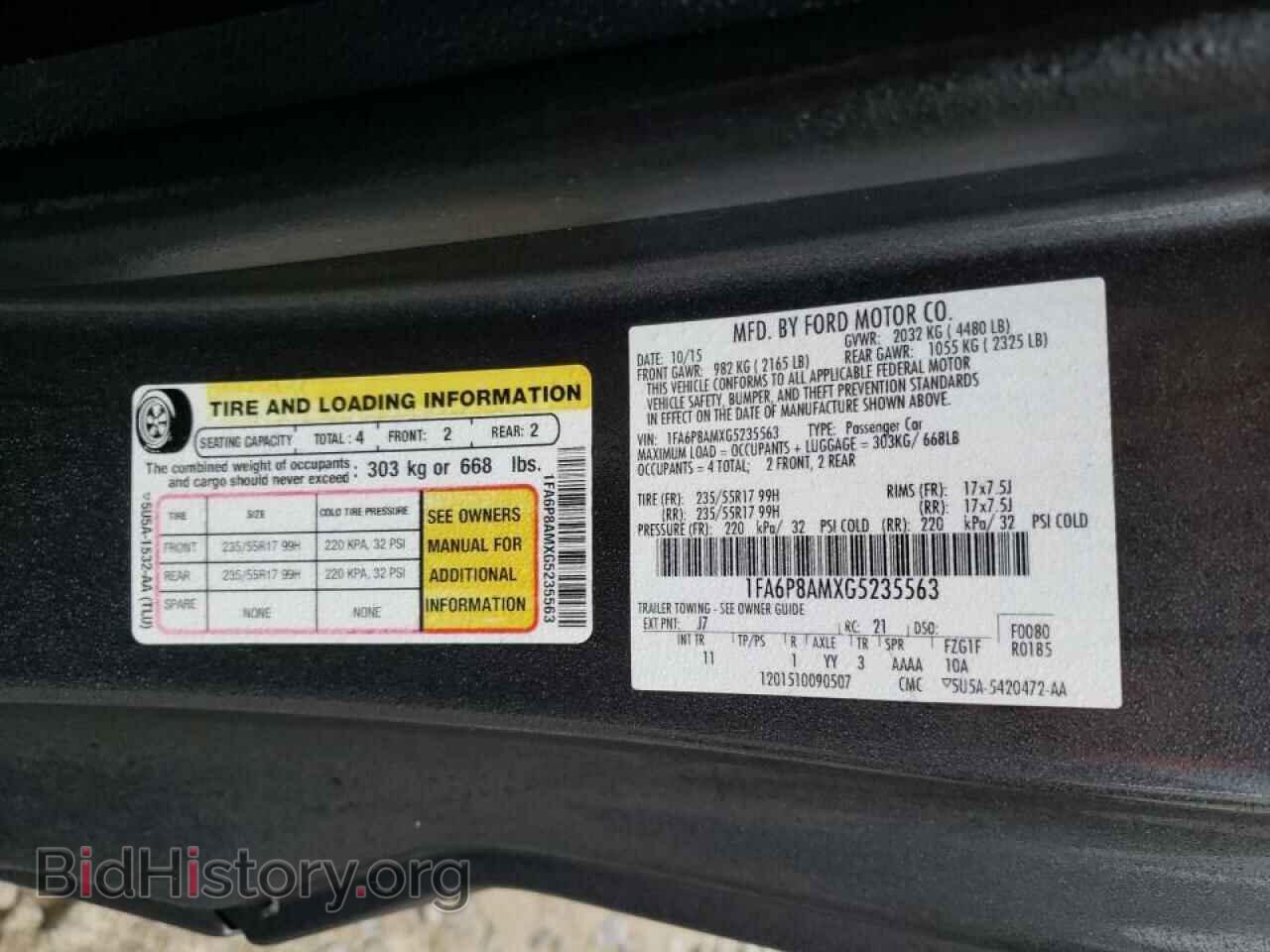2016 FORD MUSTANG - VIN: 1FA6P8AMXG5235563 - Фото 10