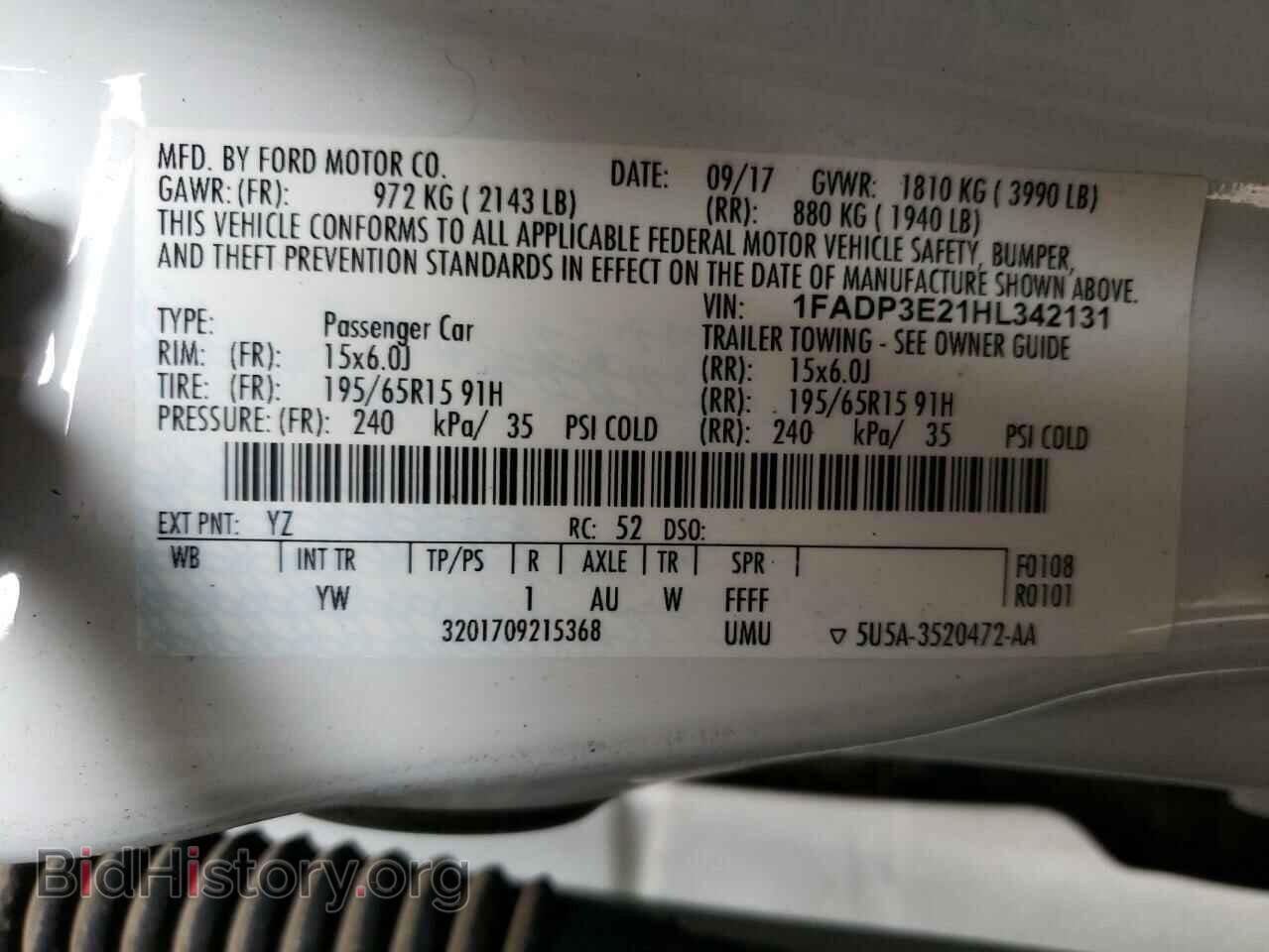 2017 FORD FOCUS - VIN: 1FADP3E21HL342131 - Фото 10