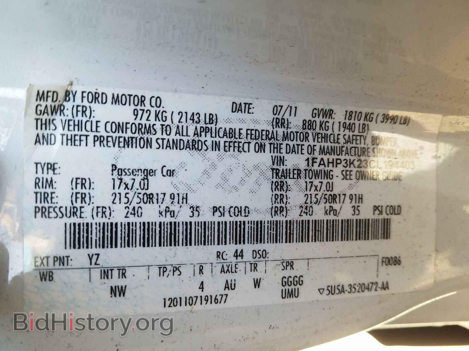 2012 FORD FOCUS - VIN: 1FAHP3K23CL194403 - Photo 10