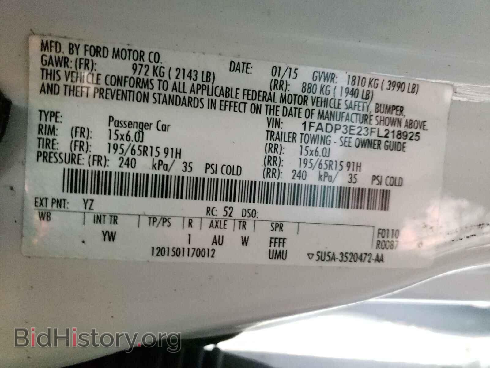 2015 FORD FOCUS - VIN: 1FADP3E23FL218925 - Photo 10