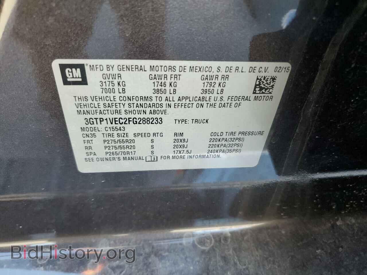 2015 GMC SIERRA - VIN: 3GTP1VEC2FG288233 - Photo 12