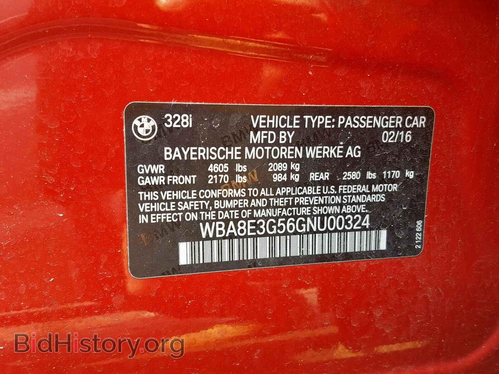 2016 BMW 3 SERIES - VIN: WBA8E3G56GNU00324 - Фото 10