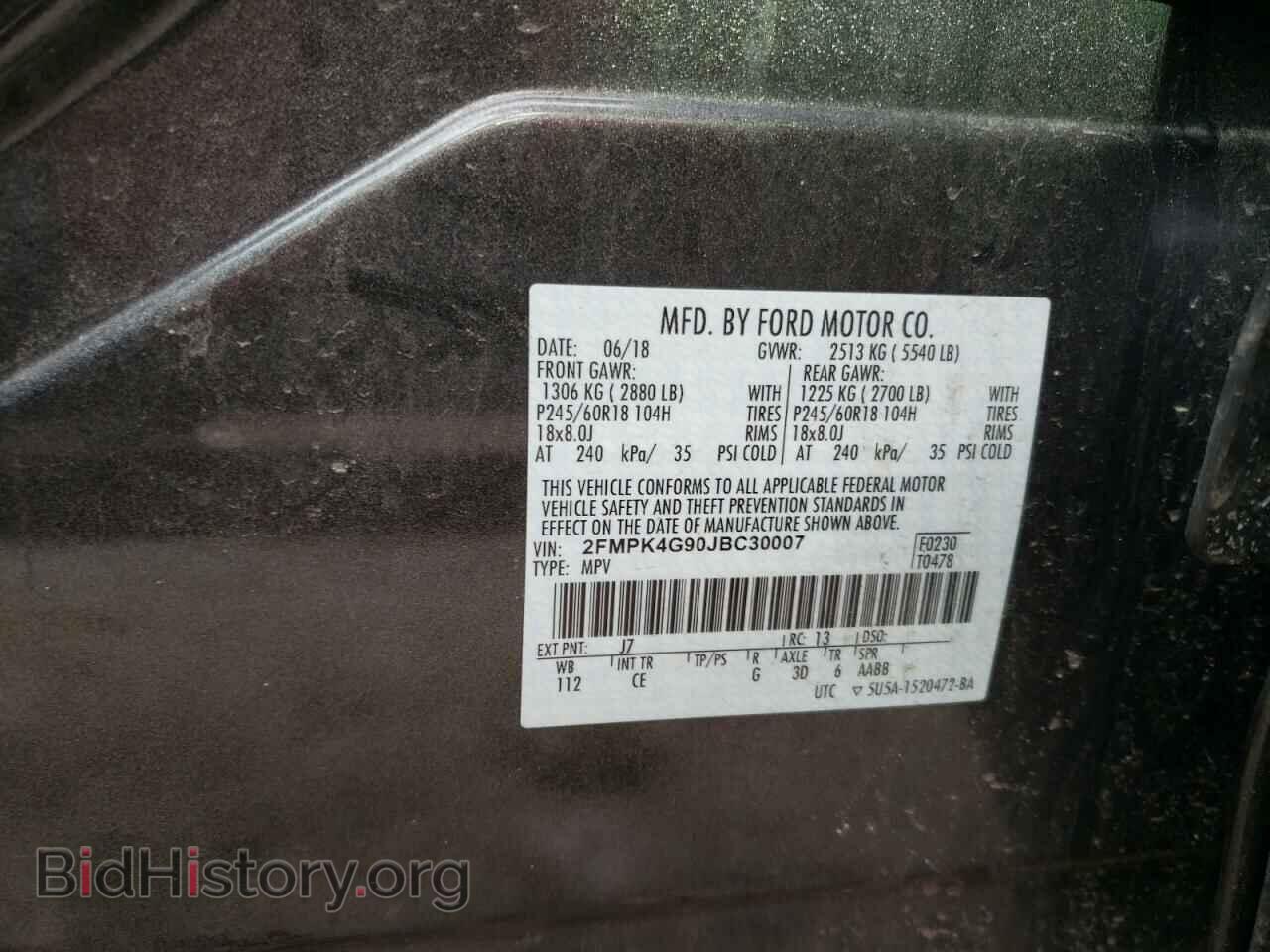 2018 FORD EDGE - VIN: 2FMPK4G90JBC30007 - Photo 10