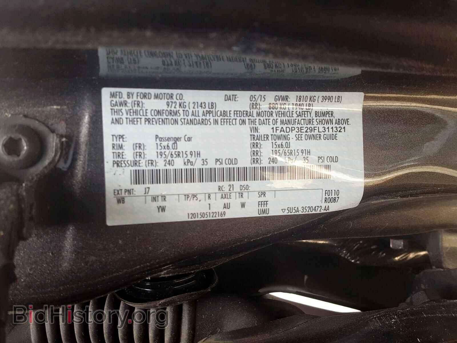 2015 FORD FOCUS - VIN: 1FADP3E29FL311321 - Фото 10