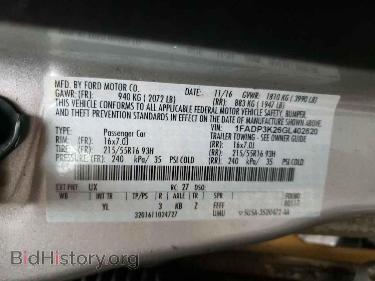 2016 FORD FOCUS - VIN: 1FADP3K26GL402620 - Photo 10