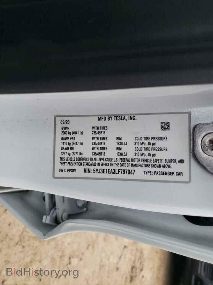 2020 TESLA MODEL 3 - VIN: 5YJ3E1EA3LF797047 - Photo 10