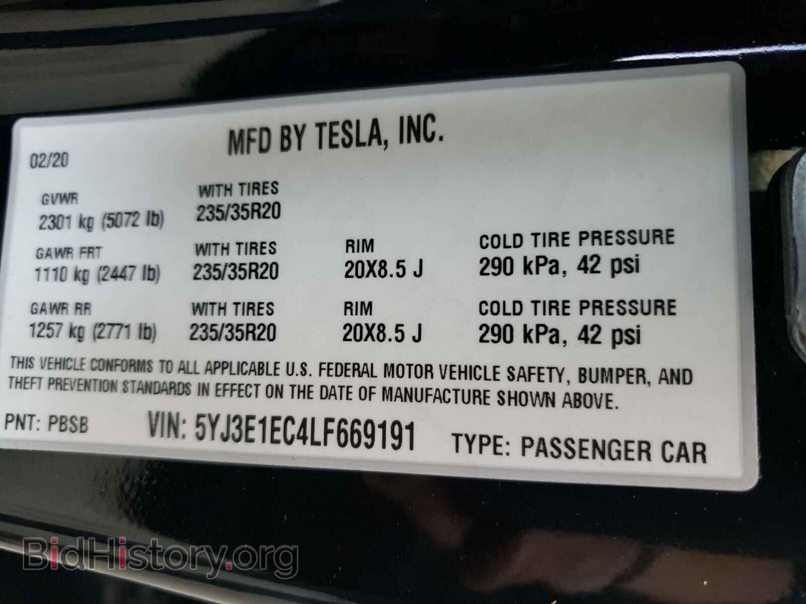 2020 TESLA MODEL 3 - VIN: 5YJ3E1EC4LF669191 - Photo 10