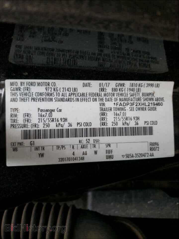 2017 FORD FOCUS - VIN: 1FADP3F2XHL219460 - Фото 10