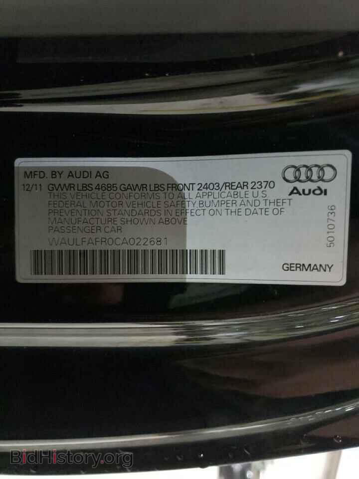 2012 AUDI A5 - VIN: WAULFAFR0CA022681 - Фото 10