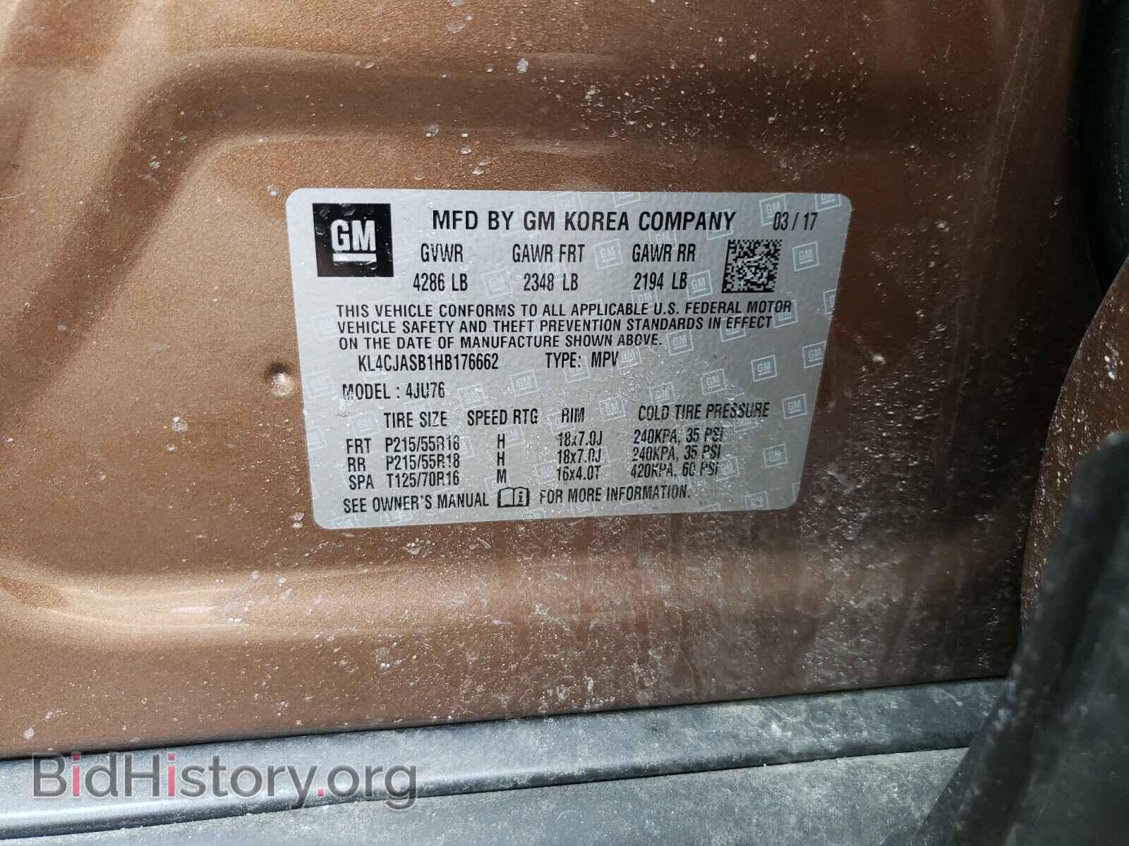 2017 BUICK ENCORE - VIN: KL4CJASB1HB176662 - Фото 10