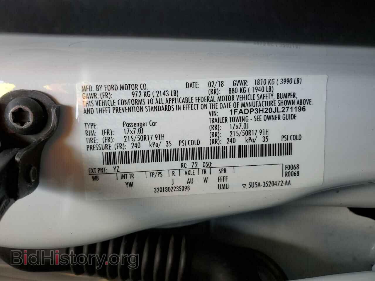 2018 FORD FOCUS - VIN: 1FADP3H20JL271196 - Фото 13