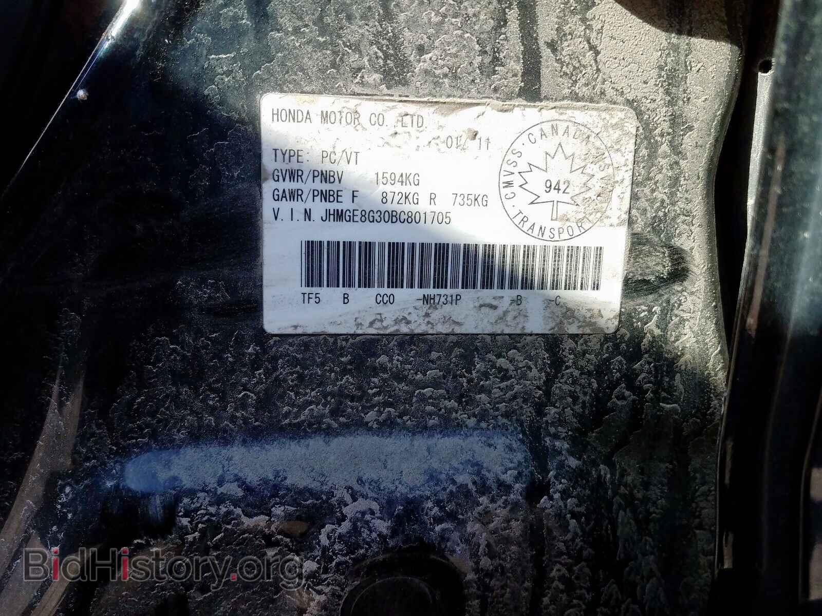 2011 HONDA FIT - VIN: JHMGE8G30BC801705 - Фото 10