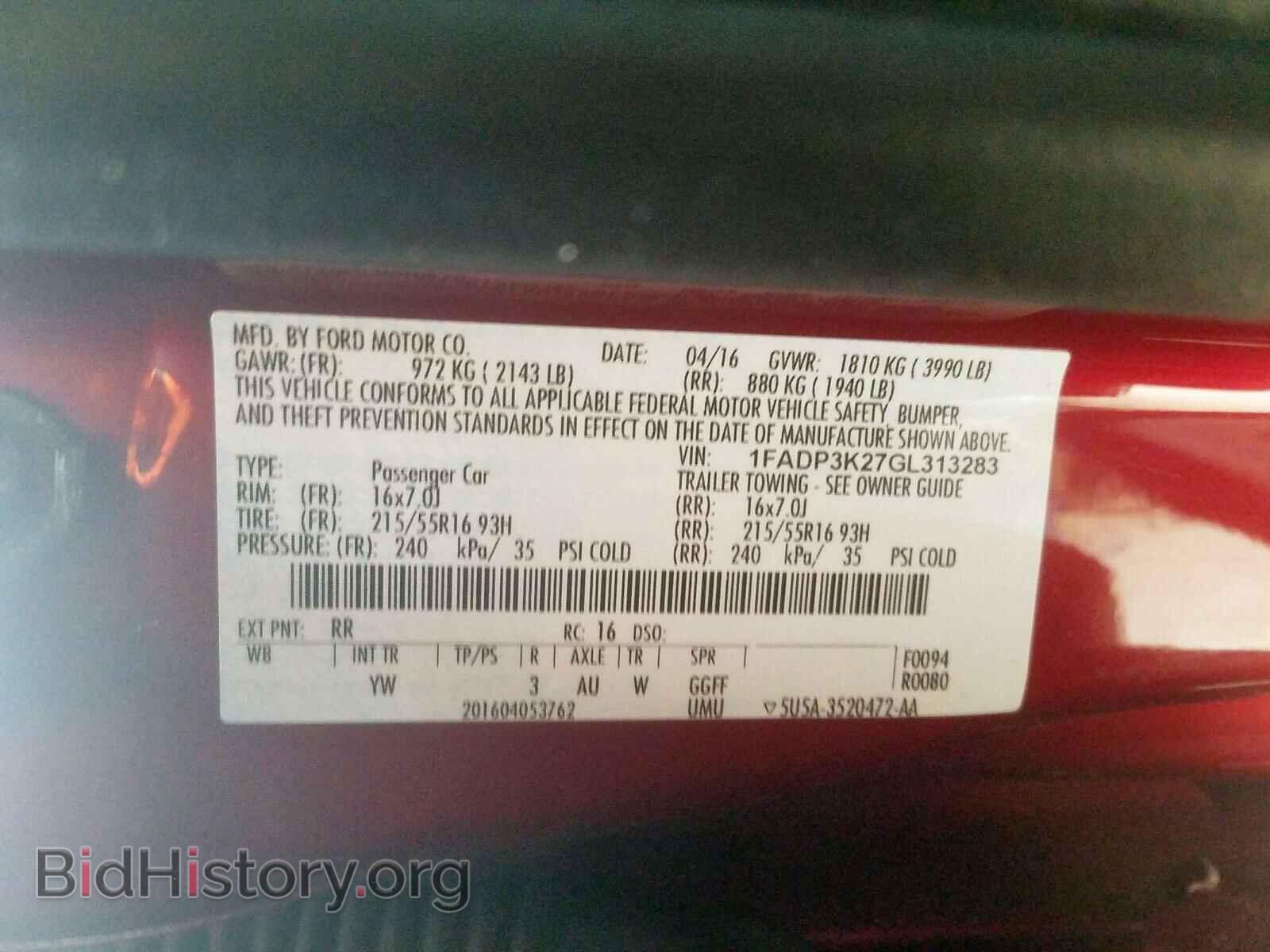 2016 FORD FOCUS - VIN: 1FADP3K27GL313283 - Фото 10