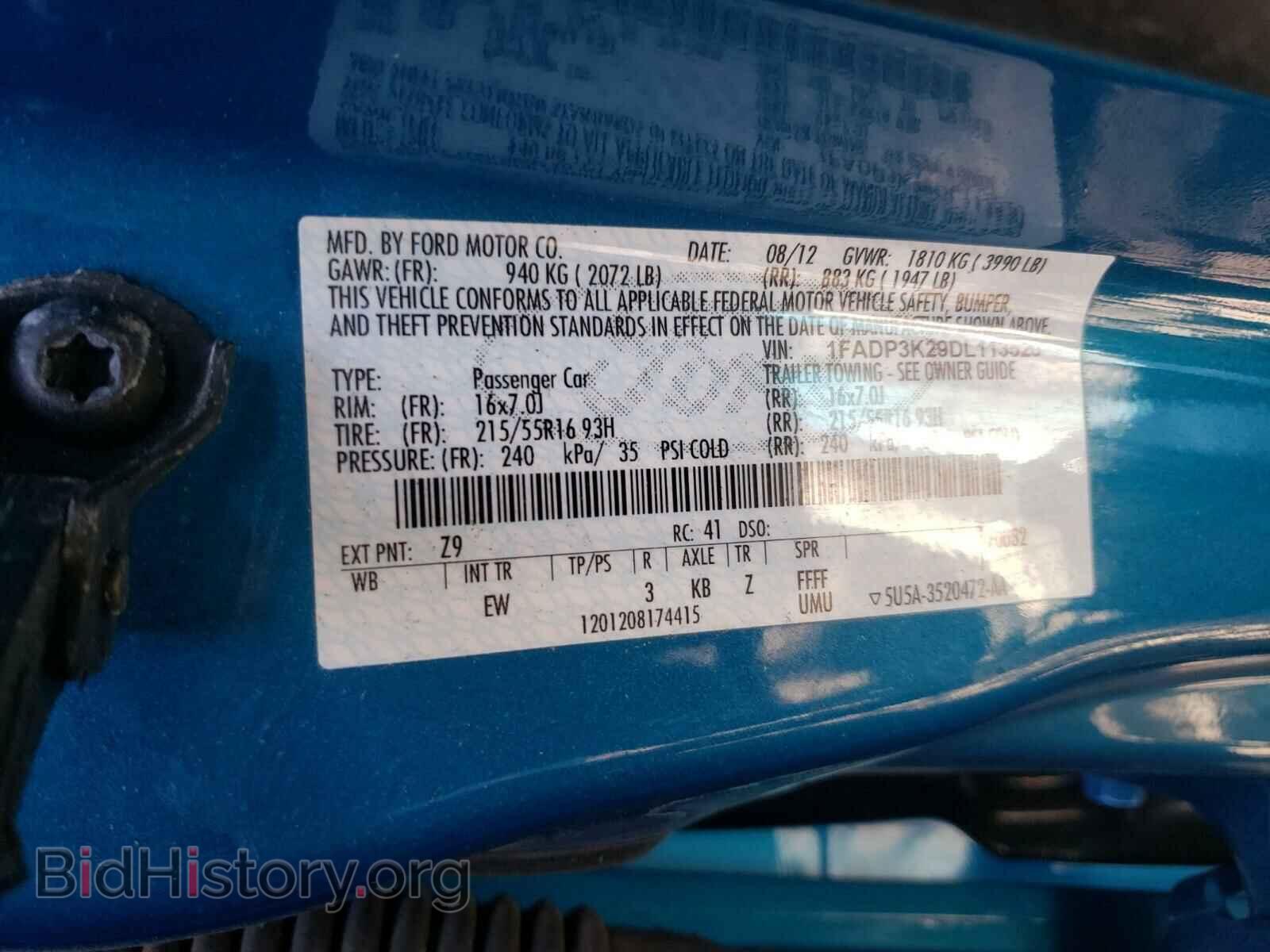 2013 FORD FOCUS - VIN: 1FADP3K29DL113520 - Фото 10