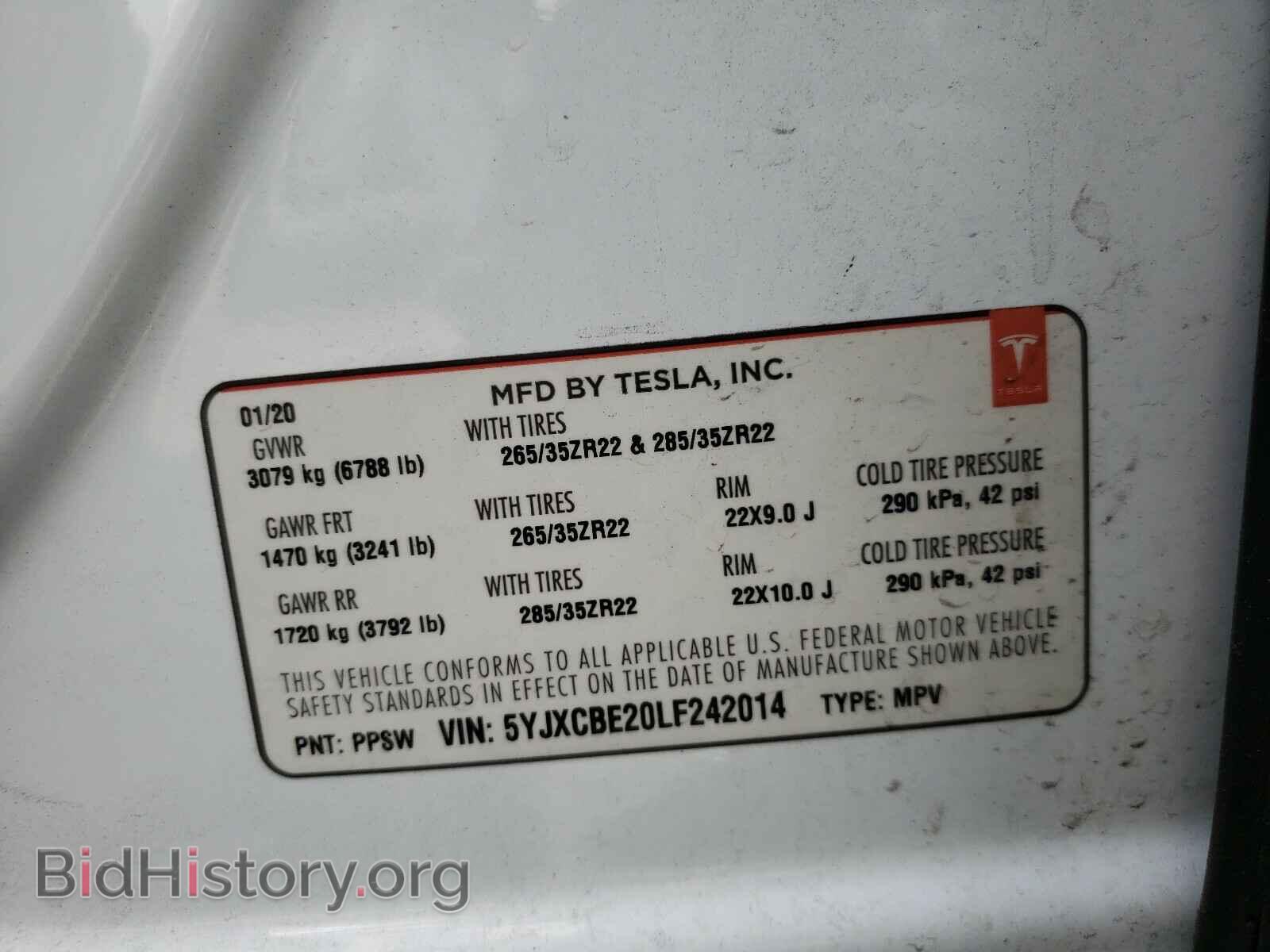 2020 TESLA MODEL X - VIN: 5YJXCBE20LF242014 - Photo 10