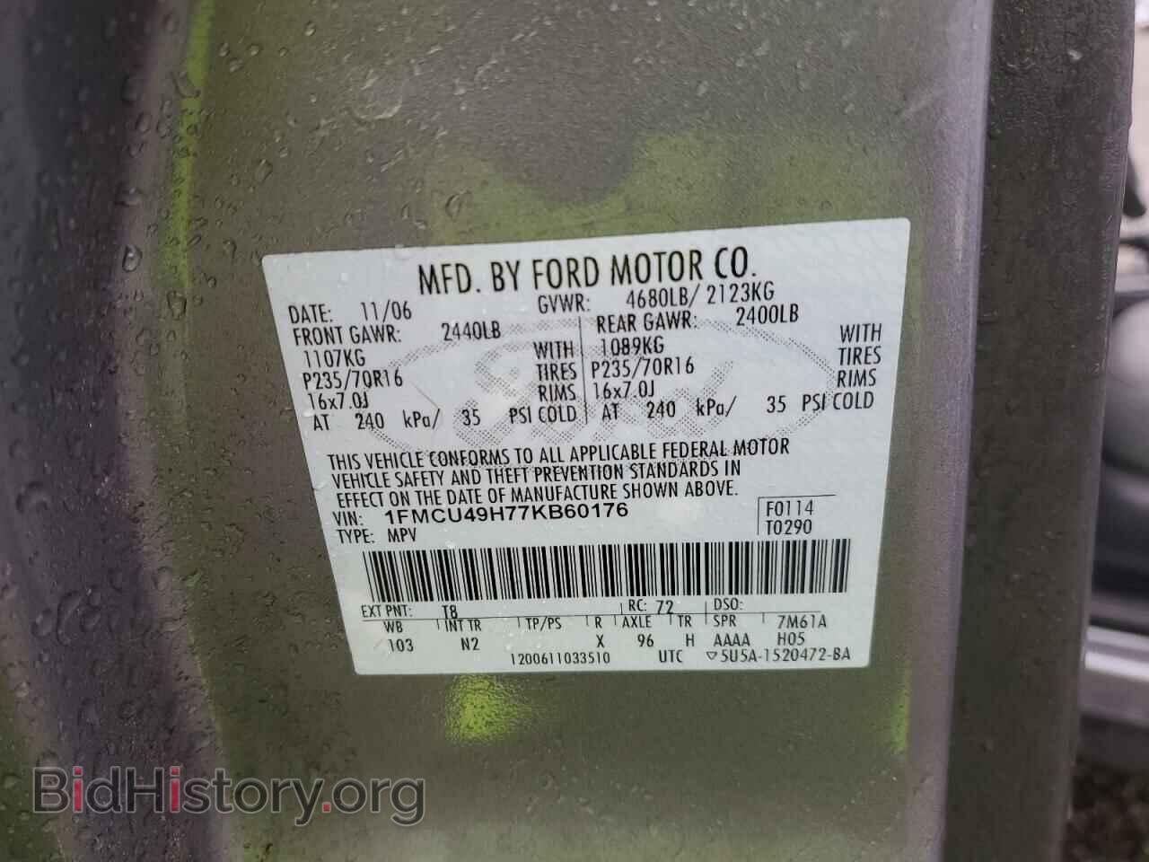 2007 FORD ESCAPE - VIN: 1FMCU49H77KB60176 - Фото 13