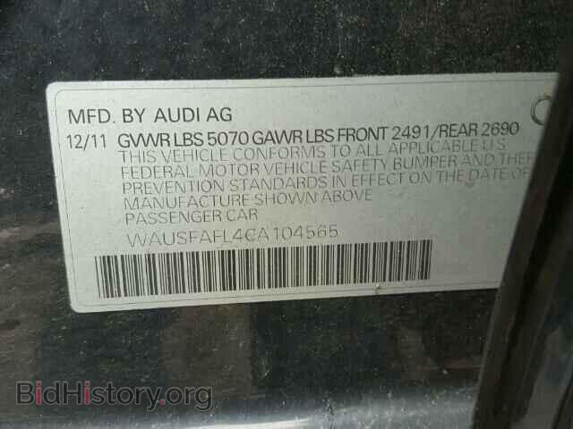 2012 AUDI A4 - VIN: WAUSFAFL4CA104565 - Фото 10