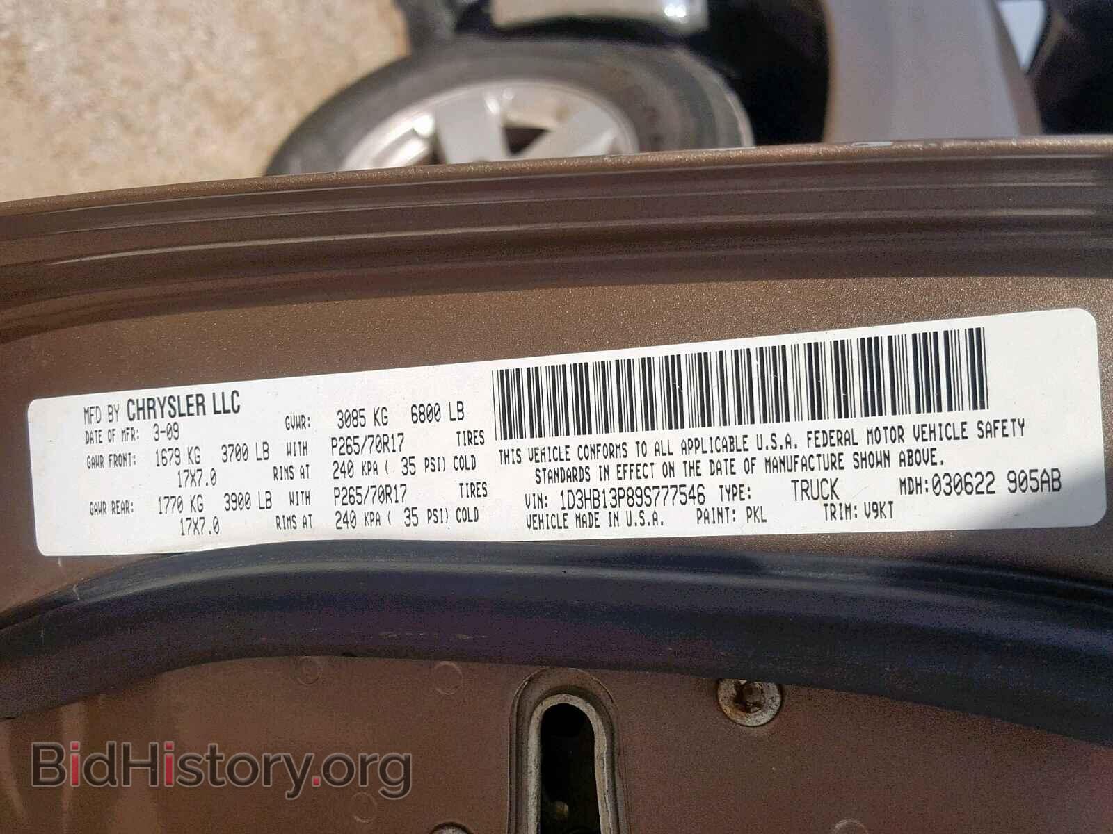 2009 DODGE RAM 1500 - VIN: 1D3HB13P89S777546 - Фото 10