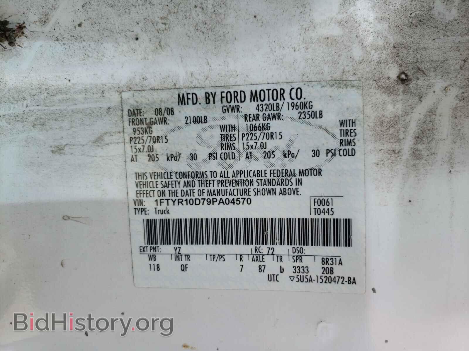 2009 FORD RANGER - VIN: 1FTYR10D79PA04570 - Фото 10