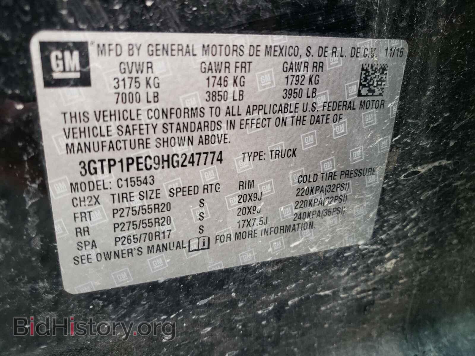 2017 GMC SIERRA - VIN: 3GTP1PEC9HG247774 - Фото 10